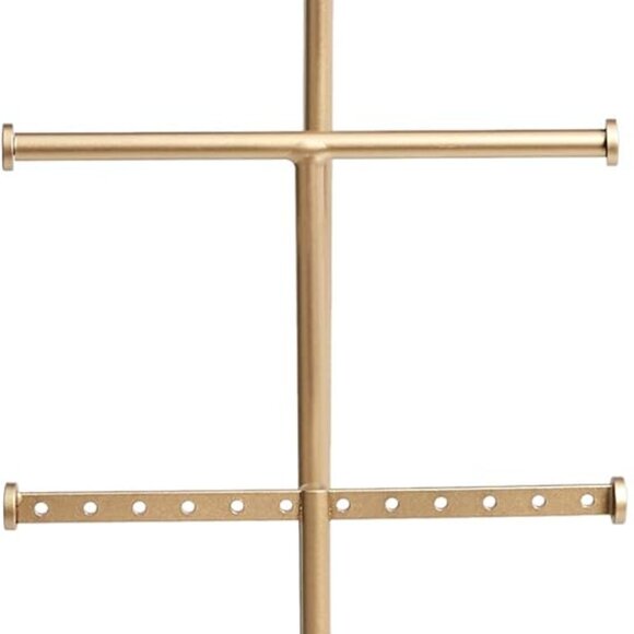 Four-Tier Jewelry Tree Stand - White/Brass - Picture 3 of 5